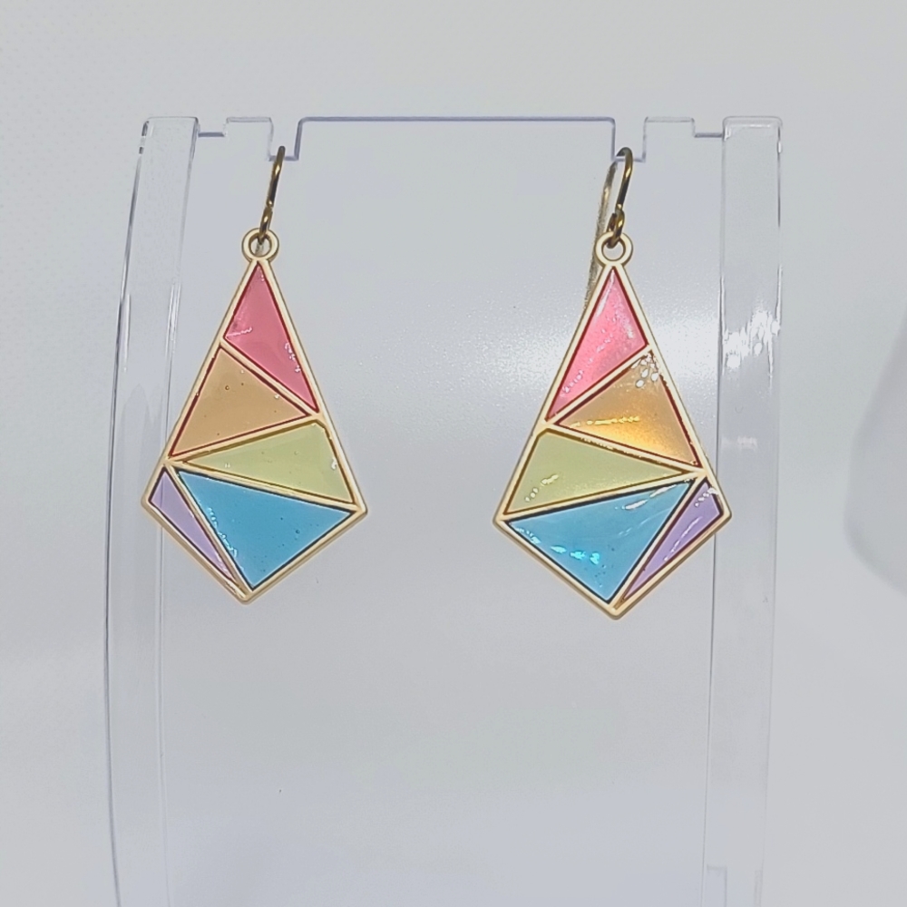 Resin Stained Glass Earrings